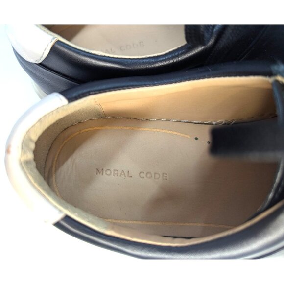 Moral Code Kady Black Leather Woman's Sneaker Sz 8 - Picture 4 of 7